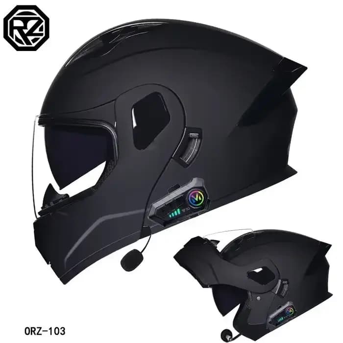 Casque de moto à double lentille ORZ-103, pour hommes et femmes, Bluetooth, complet, toutes saisons,