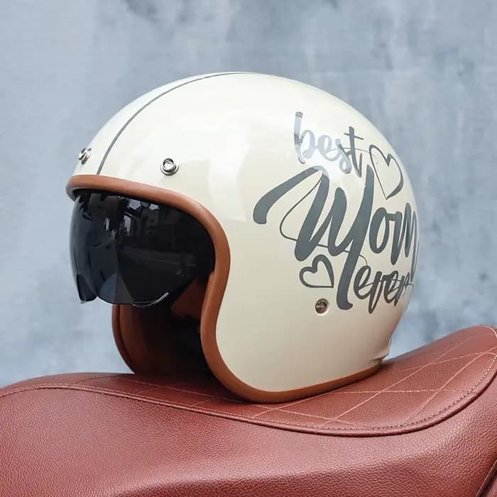 ORZ - Casque de moto rétro, casque de sécurité de moto pour hommes et femmes, voiture électrique de 