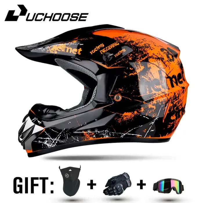 Casque de moto tout-terrain professionnel pour adultes et enfants, casque de moteur de course DOT de