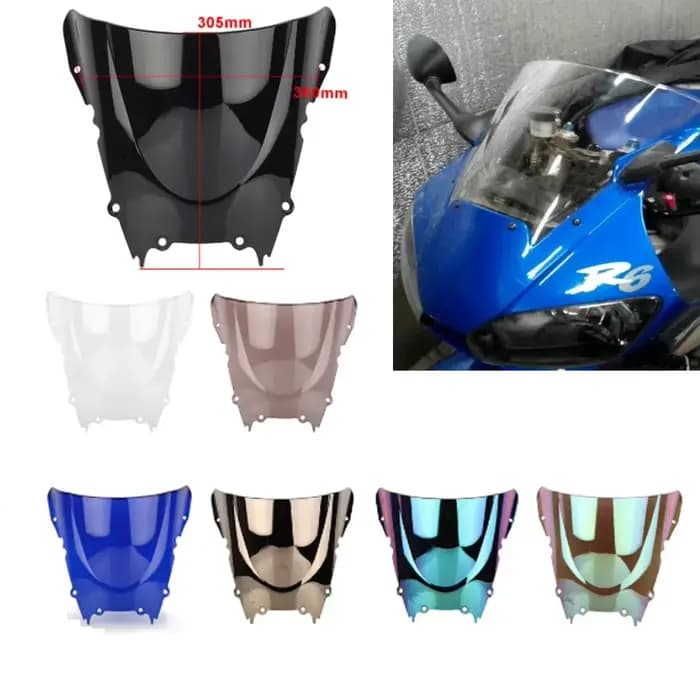 YZF-R6 écran de moto Double bulle pare-brise déflecteur protecteur pare-brise pour Yamaha YZF R6 600