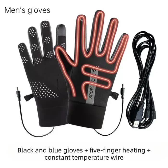 Gants chauffants USB, gants chauds d'hiver pour la moto, le ski, avec paume antidérapante, écran tac