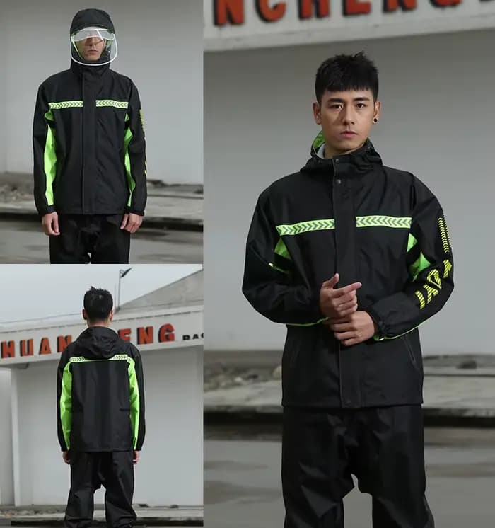 100-150kg grande taille imperméable pantalon de pluie costume moto équitation fendu imperméable long