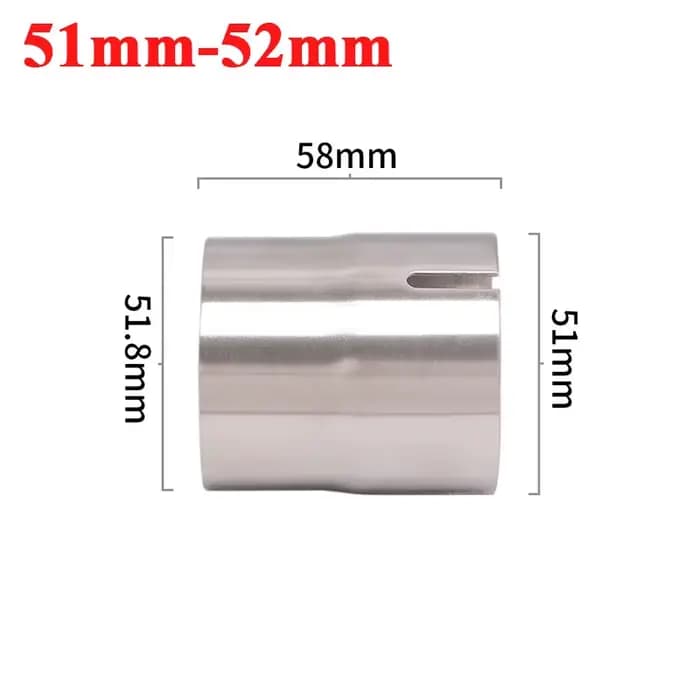 Adaptateur universel d'échappement de course de moto, 51mm, raccord de tuyau de liaison en acier ino