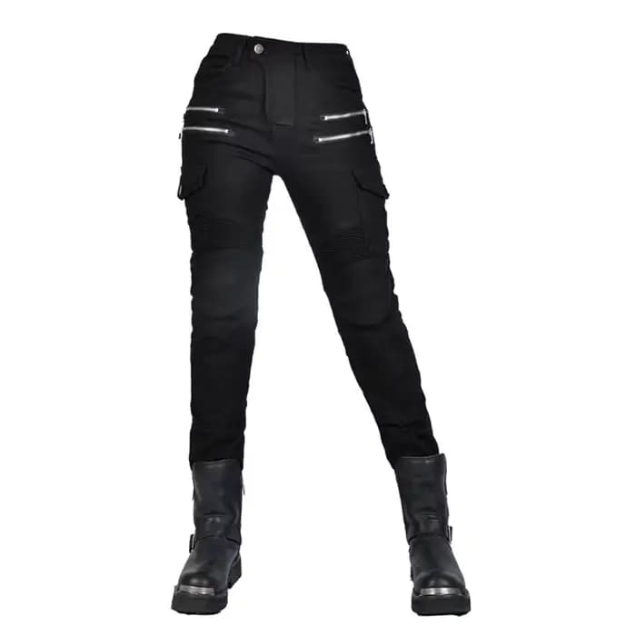 Nouveau pantalon de Motocross Double fermeture éclair Style métal Moto hommes pour femme jean d'équi