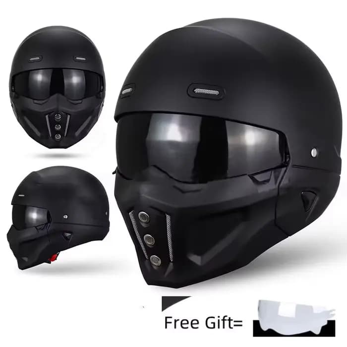 Vieni avec 2 lentilles Moto Scorpion casque Moto modulaire mâle rétro Capacete Casco Cruiser demi ca