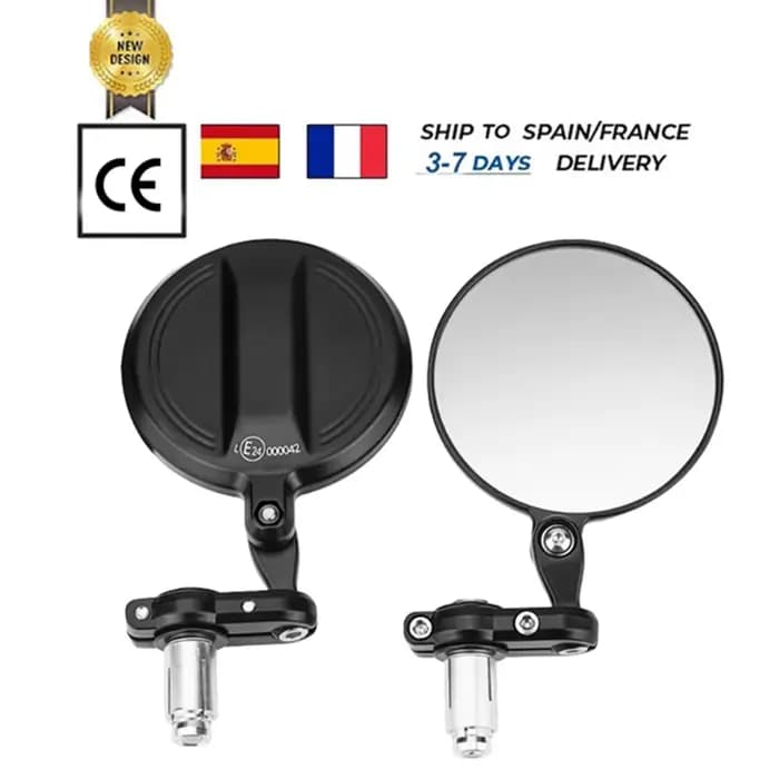 Miroir d'extrémité de guidon de moto E-MARK, pour MT07 MT09 R1 R3 pour Cafe Racer CB125R CBF125 Z900