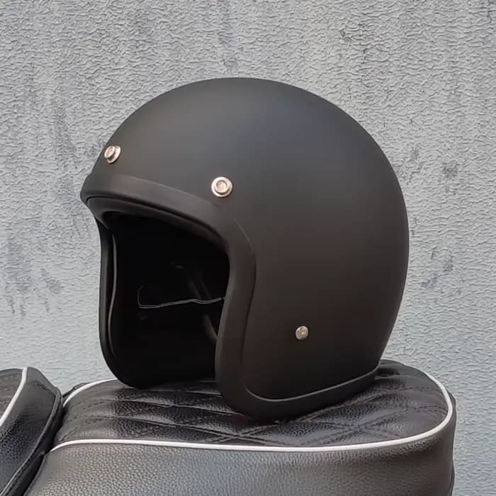Casque de moto à face ouverte rétro, véritable fibre de verre vintage, scooter d'équitation 3/4 Jet 