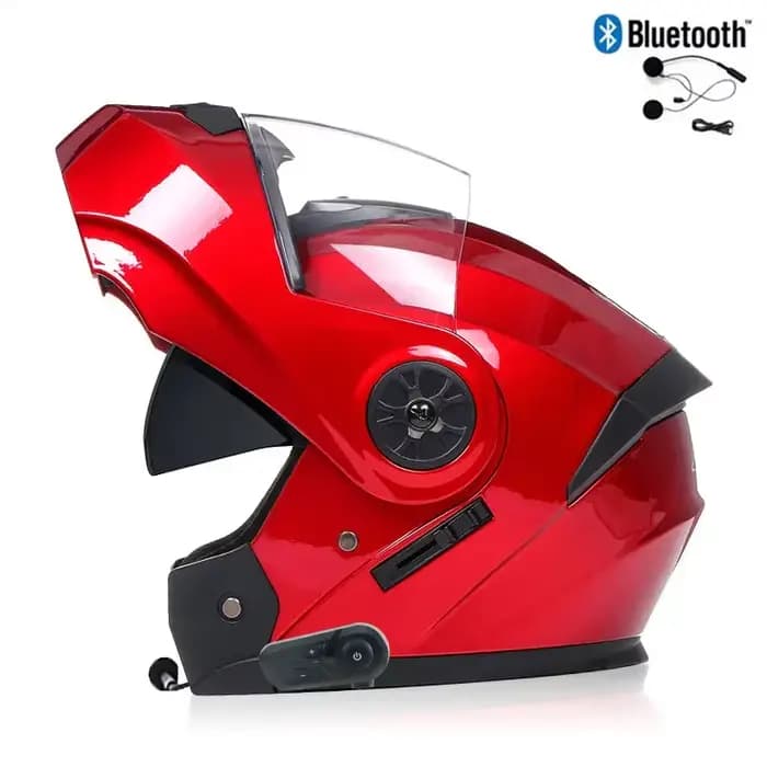 Casque intégral de Moto Bluetooth pour hommes et femmes, sécurité, descente, course de Motocross, ca