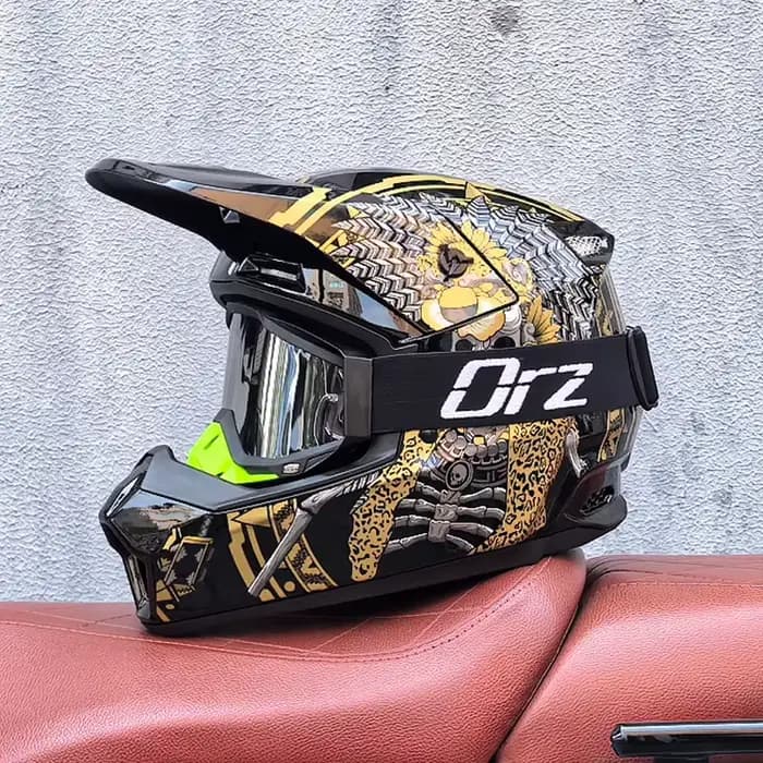 Casque de moto tout-terrain Orz pour scooter électrique, VTT, descente, unisexe, durable, respirant,
