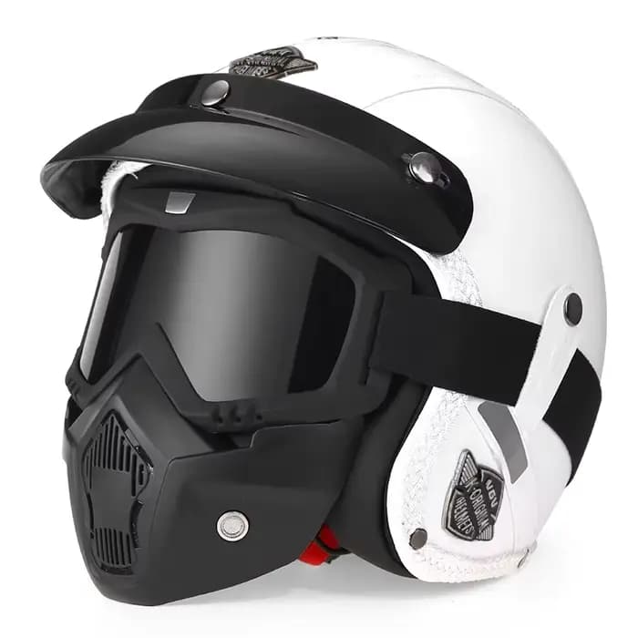 Casque de moto vintage VGV amovible ​ Masque Cruiser 3/4 Casque visage ouvert homme miss respirant p