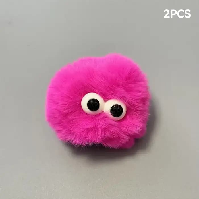 2 pièces casque de Moto doux grands yeux décoration mignon boule en peluche pour Motocross intégral 