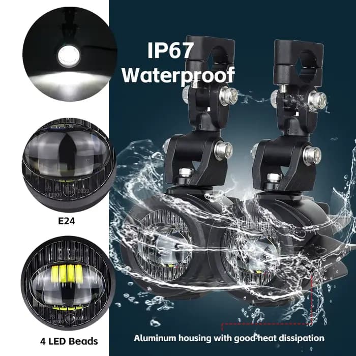 Phare antibrouillard auxiliaire pour moto, lampe plus lumineuse, 40W, 6000K, compatible avec BMW Run