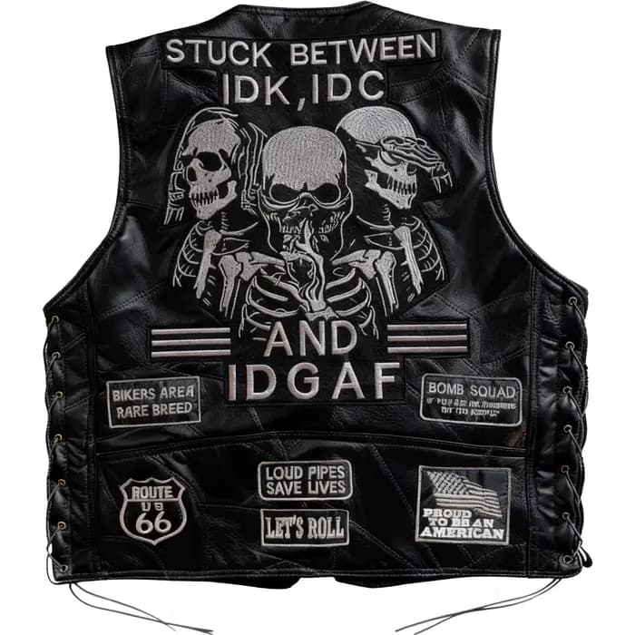Gilet de moto sans manches en cuir de mouton pour Harley, style motard court, streetwear, club, punk
