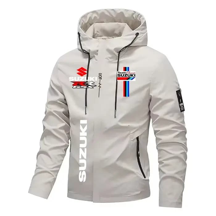 Blouson de moto coupe-vent à capuche pour homme – Qualité supérieure – Automne/Hiver – Sweat-shirt d