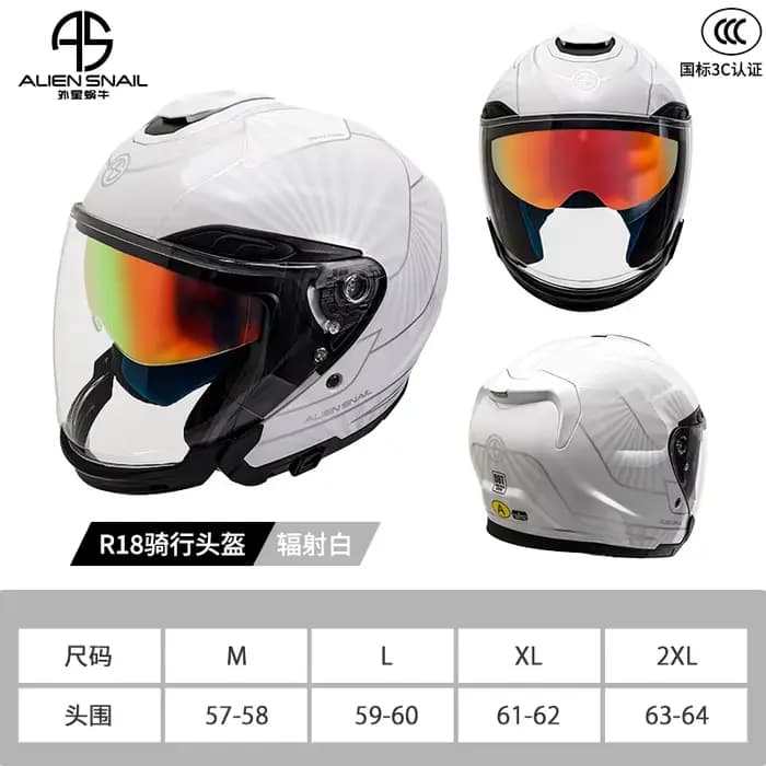 Casques de moto Alien Snail, demi-casques, double visière, hommes et femmes, légers, casques de vélo