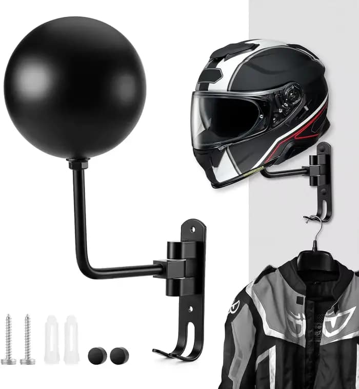 180 °   Support mural rotatif pour casque de moto, cintre à Double crochet pour casque, manteaux, ch