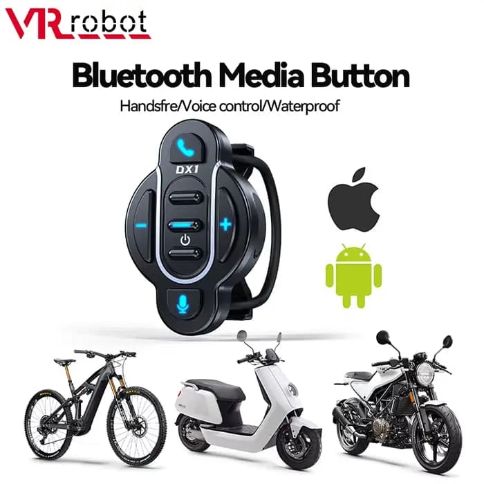 VR Robot Bluetooth 5.4 bouton multimédia étanche moto guidon télécommande casque casque casque contr