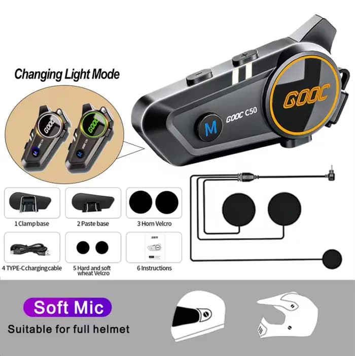 Casque de moto Surround 3D, basses lourdes, stéréo, Bluetooth, appel mains libres, étanche IPX7, ave