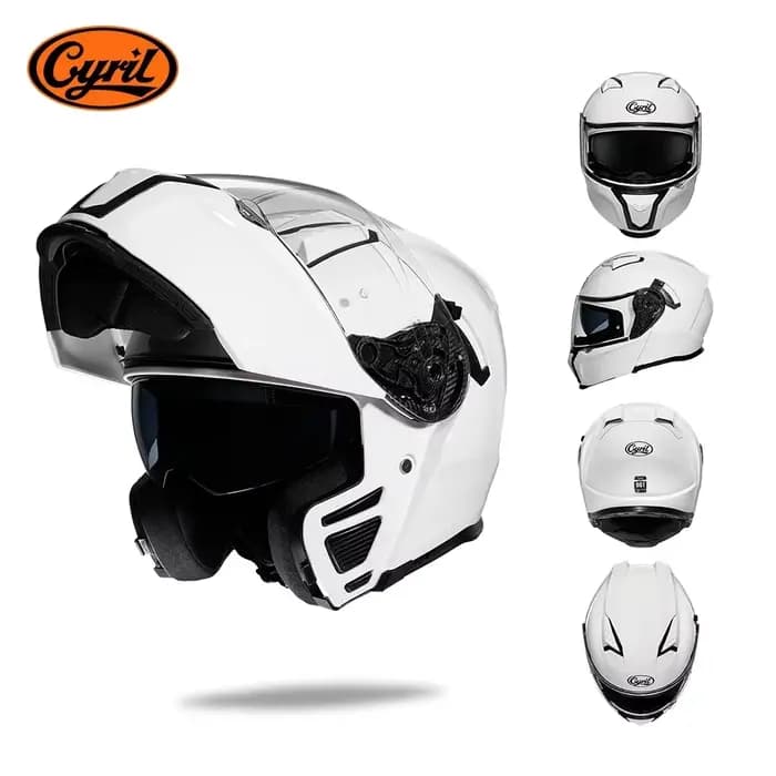 Casque de Moto rabattable avec lunettes de soleil visière double lentille casque de Moto intégral ca