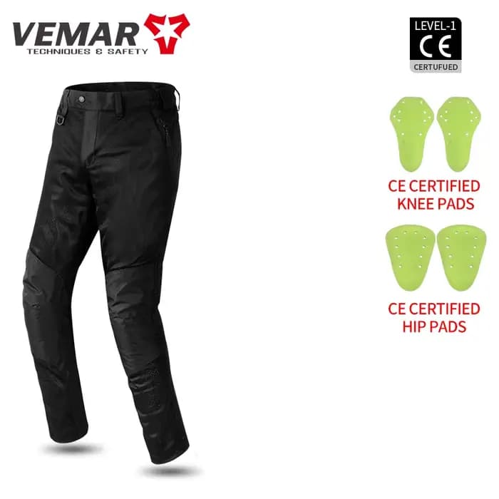 Pantalon de moto pour homme VEMAR, été, respirant, maille, grande taille S-5XL, équipement de protec