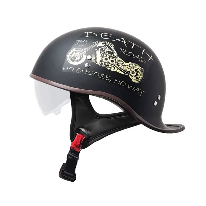 Casque de moto chine Certification 3C casque d'été rétro ABS léger doublure respirante demi-casque a