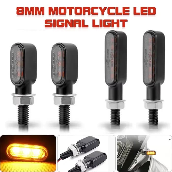 8mm Mini Led Moto clignotant lampe indicateurs clignotant Moto Led pour Honda Yamaha Kawasaki café R