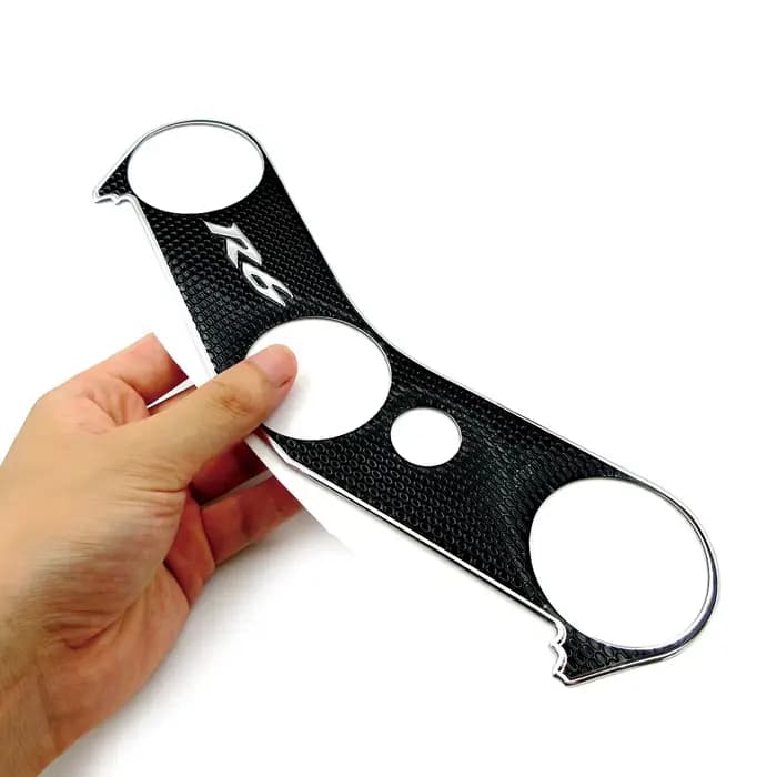 Autocollant de protection en plastique souple pour moto, Triple arbre, pince supérieure, extrémité a