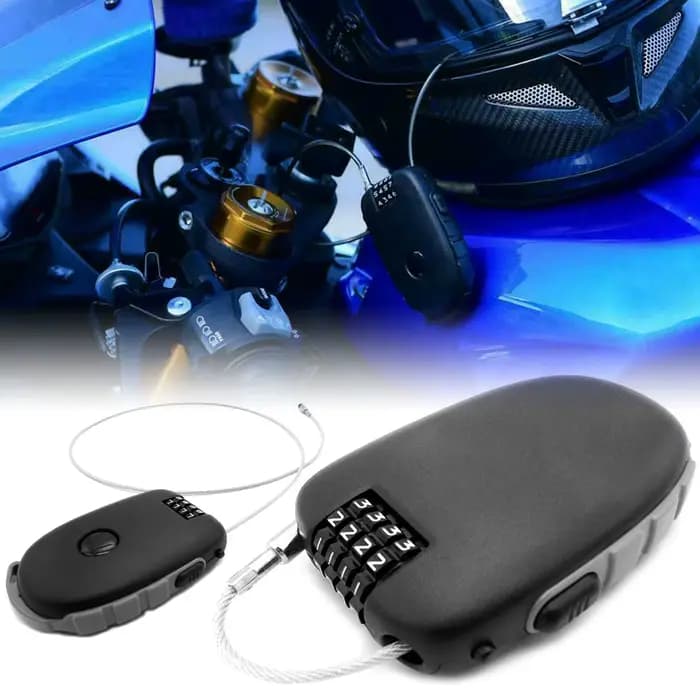 Serrure de casque de moto, Mini mot de passe, antivol, câble de casque de moto, serrure à combinaiso
