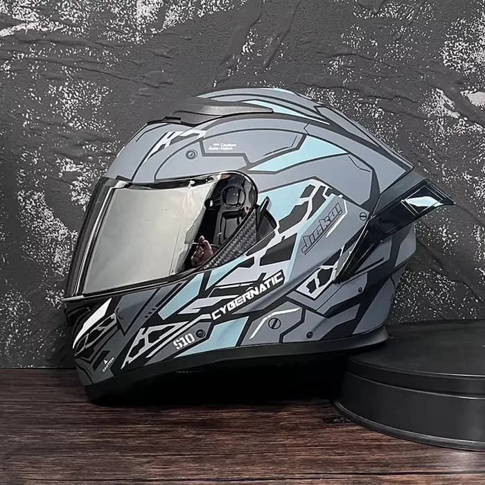 JIEKAI-Casque de Moto Intégral pour Homme, Double Visière, Course, Motocross, Énigmes