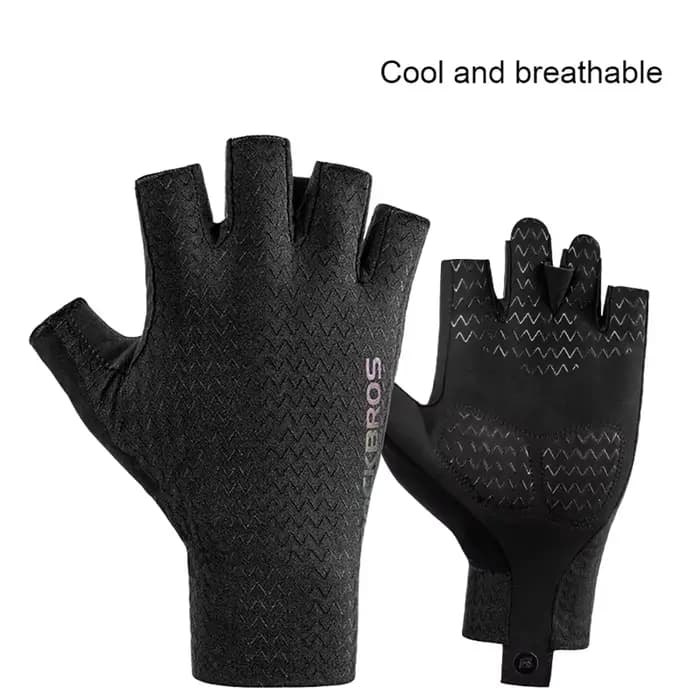 Gants de cyclisme mi-doigts ROCKBROS en soie glacée, protection solaire, sport, conduite, haute élas