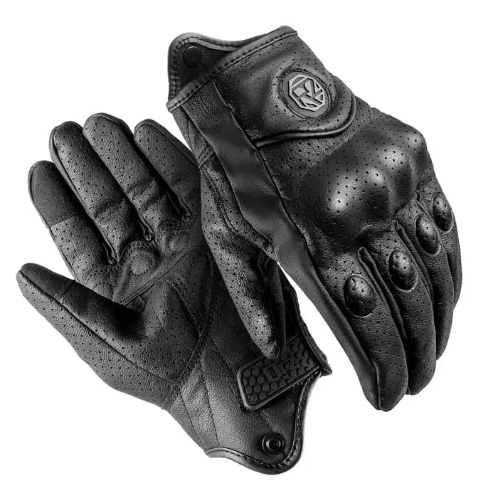 ORZ gants de moto, peau de chèvre, gants à doigts complets, gants pour motos, gants