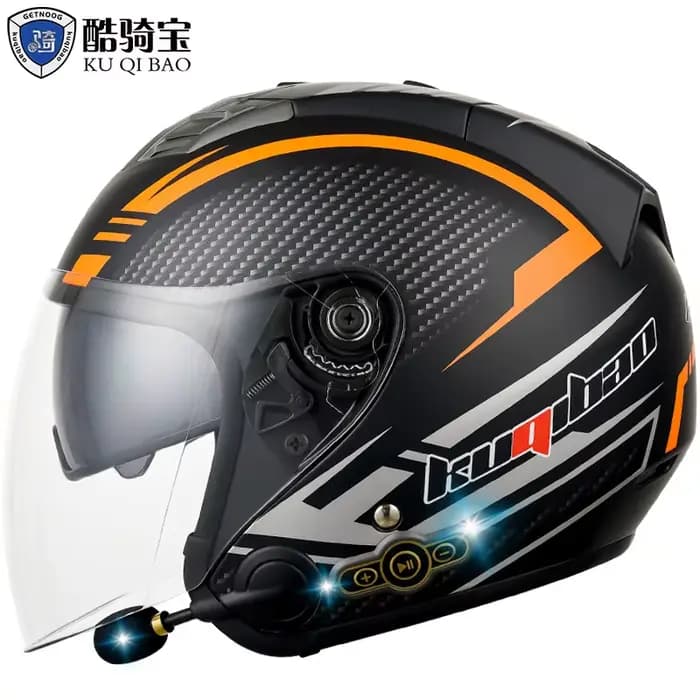 Kuqibao casque de moto avec lentille Bluetooth Hd intégrée casques de motocross Aprobado Por DOT ABS