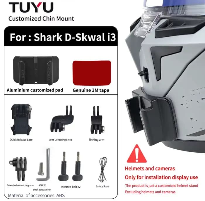 Support de mentonnière pour casque de moto personnalisé Shark D-Skwal i3 pour GoPro Hero13, Insta360