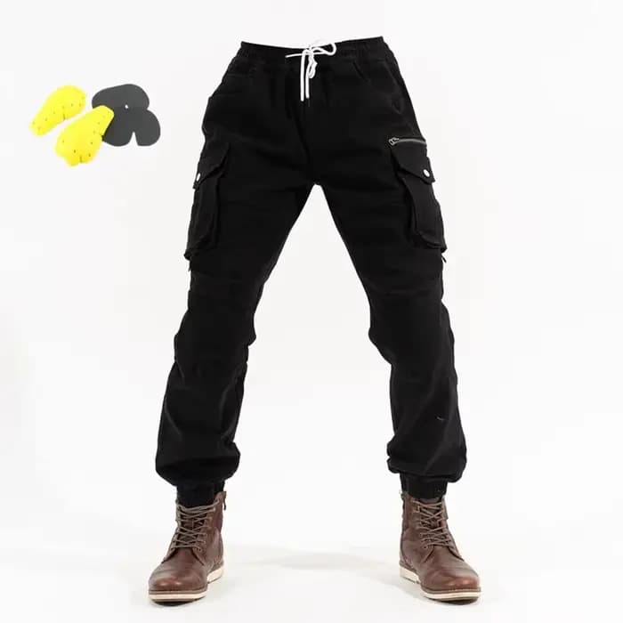 Pantalons de moto pour hommes, grandes poches, équipement de protection Durable, Slim, élastique, po