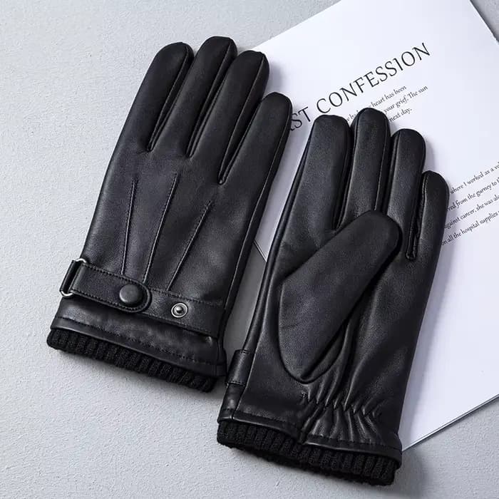 M-XL hommes en cuir véritable conduite cyclisme cadeau gants hiver chaud doublure douce avec de l'op
