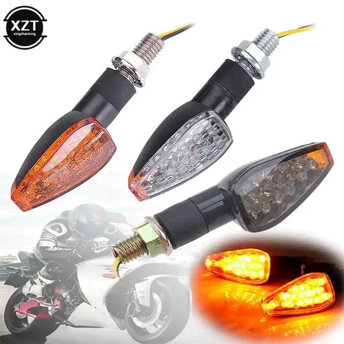 2 pièces universelles 14 lumières LED 12V moto clignotant indicateur arrière feu arrière lumière jau