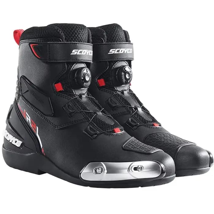 SCOYCO bottes de Moto en cuir Motocross hors route bottes de course Moto chaussures d'équitation hom