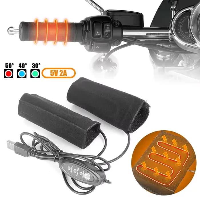 Housse de poignée chauffante électrique à 3 vitesses, Anti-Vibration, antidérapante, Kits de chauffa