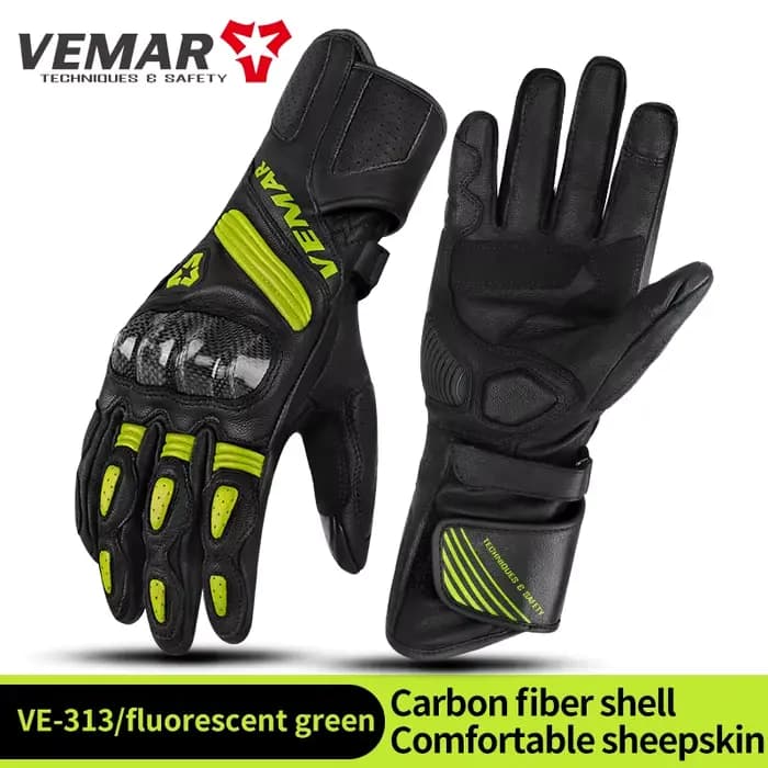 Gants de moto VEMAR Locomotive rétro en cuir de chèvre, longs, de protection, pour toutes saisons, c