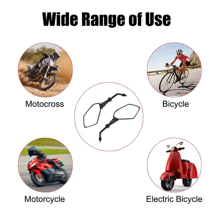 8mm 10mm rétroviseur convexe arrière poignée barre fin rétroviseurs latéraux pour Scooter e-bike mot