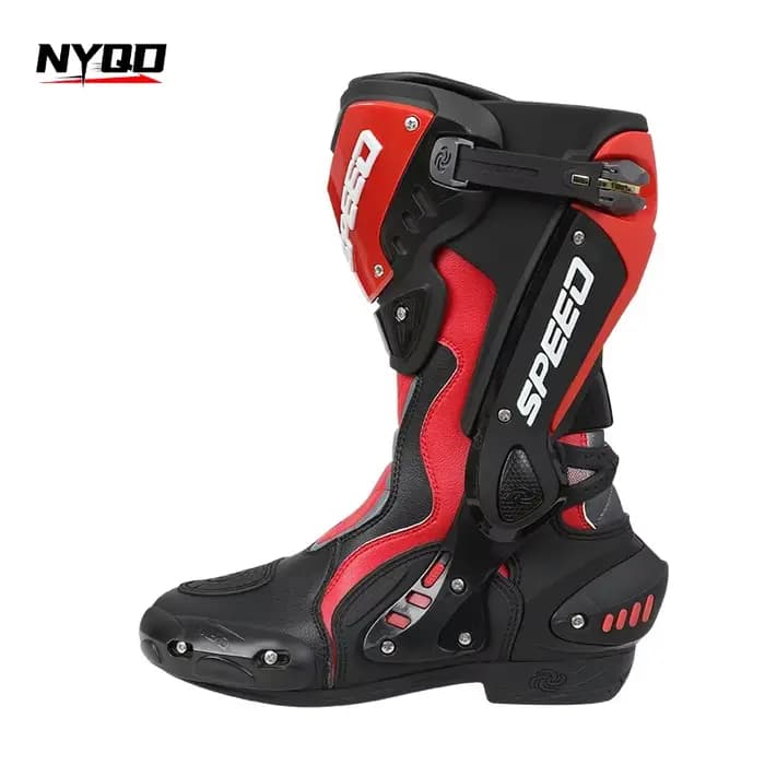 Bottes de moto montantes pour hommes, toutes saisons, antidérapantes, anti-chute, chaussures de moto