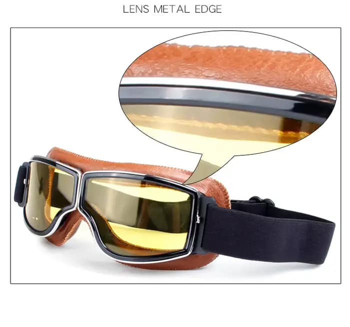 Meilleure vente lunettes Vintage moto lunettes en cuir lunettes Cruiser lunettes pliantes nouvelles 