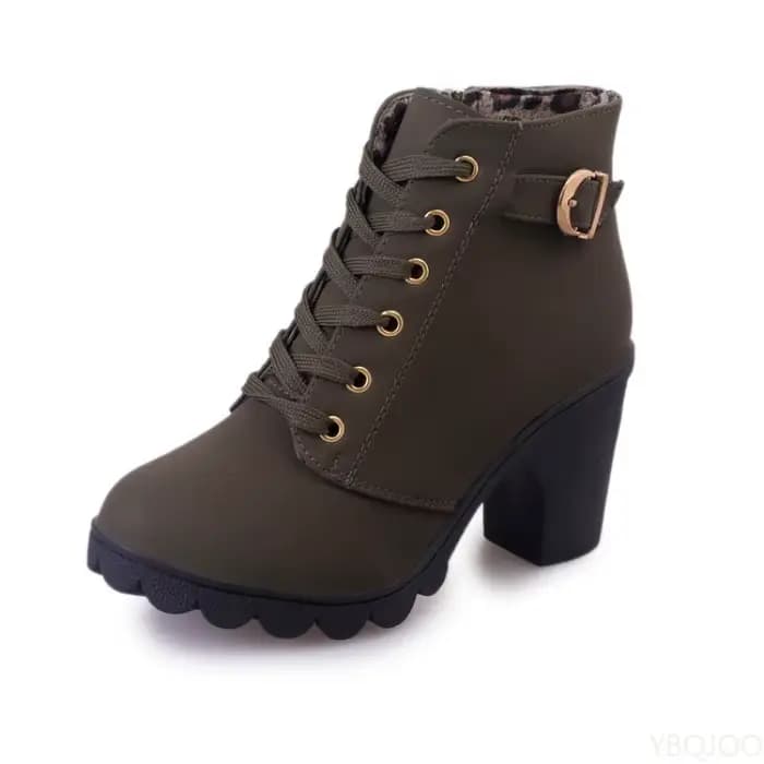 Nouvelles bottes pour femmes, mode printemps-hiver, polyvalentes, à lacets, chaussures élégantes pou