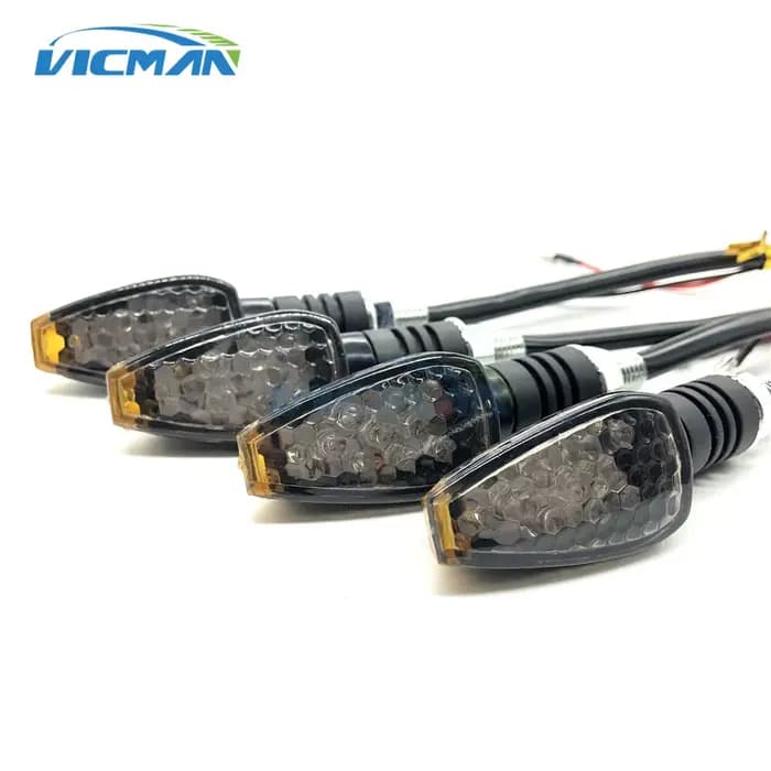 Clignotants LED universels pour moto, clignotants courts, accessoires pour documents ambrés, 4 pièce