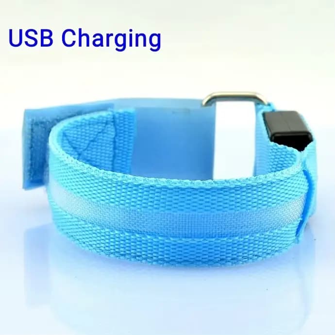 Brassard de course de nuit lumière LED Sports de plein air USB Rechargeable ceinture de sécurité bra