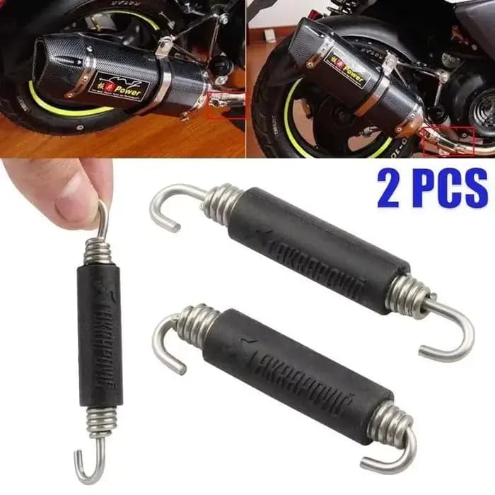2 pièces en acier inoxydable universel moto silencieux d'échappement ressorts crochets avant moyen l