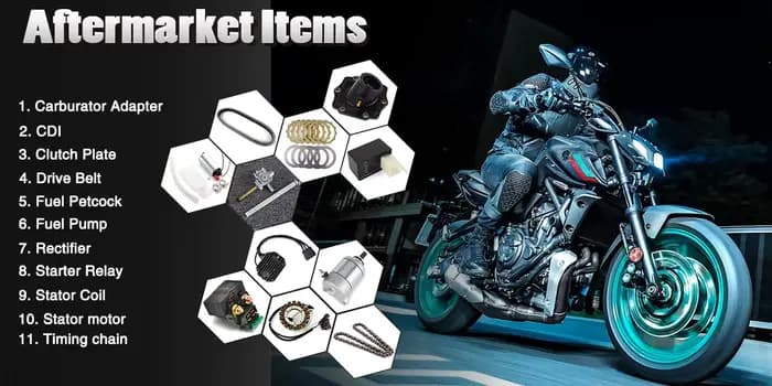 Vente en gros d'articles de rechange pour motos