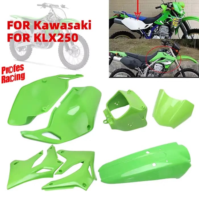 Couvercles de protection en plastique pour Kawasaki KLX, plaque précieuse, carénage Dirt Bike, acces