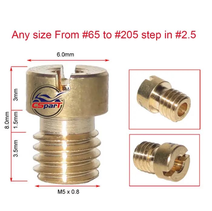 Ensemble de jets pilotes lents pour carburateur de moto, jet principal, PWK, PWM, Keihin, OKO, CVK, 