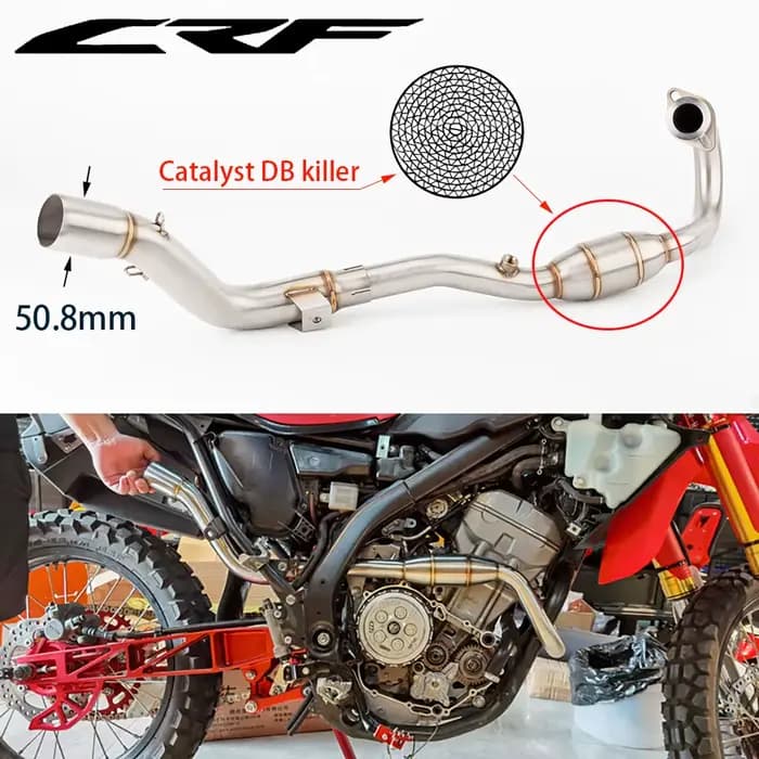 Collecteur d'échappement de moto pour Honda, CRF250L, Rally 2017-2020, CRF300L, Rally 2021-2023, CRF